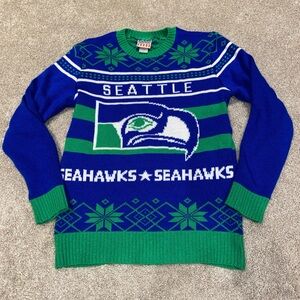 Seattle Seahawks Throwback Retro Ugly Christmas Sweater Adult S Junk Food